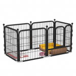 Metallist lemmikloomatarast Turvaline libisemise v&auml;ltimine Kl&otilde;ps&uuml;hendus Koerte liikumistarast v&auml;ikestele keskmistele suurtele 6 Slices 120x60x60cm/47.2x23.6x23.6in must