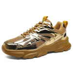 Luksuslikud kuldsed tossud meestele L&auml;ikiv platvorm vabaaja meeste tossud Moodne v&otilde;rkkerge treeningjalatsid Meestele zapatillas de hombre 38