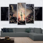 5 t&uuml;kki Kunst L&otilde;uend Tumedad hinged Pildid Maalimine Abstraktsed s&otilde;durid M&auml;ng Plakatid Seinakaunistused Prindid Elutoa Kodukaunistus 40x60cm*2 40x80cm*2 40x100cm*1