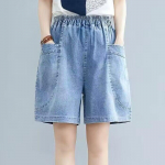 Retro Pesupesuga Ni&scaron;i Denim L&uuml;hikesed P&uuml;ksid Meestele ja Naistele Sirge Laias&auml;&auml;rega Kulutatud Vabaaja L&uuml;hikesed P&uuml;ksid Naistele XXXL