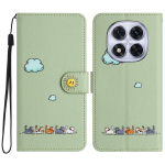 Armsad kaarditaskutega nahast rahakotikott Xiaomi Redmi Note 14 Pro 5G 13 Plus 12 13T 14T 14C POCO X7Pro X6 jaoks, tugijalaga klappkaas For Poco X6 roheline