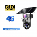10x suumiga 4G SIM p&auml;ikesekaamera v&auml;listingimustes 6K 12MP kolme objektiiviga HD &ouml;&ouml;n&auml;gemine IP-seirekaamera turvakaitse PTZ CCTV kaamera 6K Cam 10xZoom