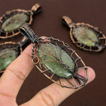 Prehnite Handmade Copper Wire Wrap Jewelry Pendant 3.47 d6r49