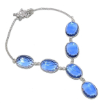 Swiss Blue Topaz Handmade 925 Sterling Silver Jewelry Necklace 18 j4b40