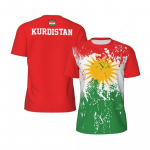 Kurdistani lipu graafiline meeste jalgpalli Jersey moodne riikliku embleemiga 3D-prinditud spordi T-s&auml;rk vabaaja &uuml;lisuured hingavad t-s&auml;rgid XXS