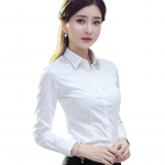 Professionaalne valge s&auml;rk naiste pikkade varrukatega Korea versioon slim fit ametlikud t&ouml;&ouml;riided naiste s&auml;rk XXXXXL valge