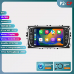 HIZPO Intelligentne 2Din 7-tolline Android Auto autoraadio Ford Focus 2 Mondeo S/C Max Kuga Fiesta Fusion GPS-navigatsiooni, RDS-i, FM-i, DSP-i, UI7862 CarPlay jaoks B P2CP 4Core 2G 32G AI