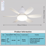 RGB LED laeventilaatori valgusti - Moodne ventilaator reguleeritava valgustusega elutuppa v&otilde;i magamistuppa 50x20cm