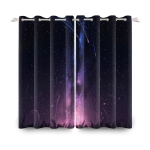 2 tk/komplekt Universumi Sinine Lilla Virmalise Aknakardin Kosmosetolmu Udu Kodu Magamistoa Baari Dekoor Pimendav Pol&uuml;esterkangast Kardinad 50x140cm 2PCS&Grommet Top