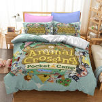 Animal Crossing Voodipesukomplekt Joonisfilm M&auml;ng 3D Tekikottide Komplektid &Uuml;heinimesevoodi T&auml;issuuruses Kuninganna Kuningsuuruses Padjap&uuml;&uuml;r lastele Kingitus Kodu Dekoratsioon Au Double 180x210cm