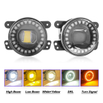 4-tolline valge merevaigukollane DRL LED udutuli Chrysler 300 jaoks Chrysler PT Jeep Wrangler TJ JK CJ-5 CJ-7 CJ-8 esikaitseraua s&otilde;idutuli