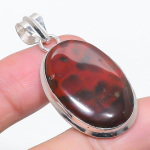 Natural Bloodstone Gemstone 925 Sterling Silver Jewelry Pendant 1.85 i6s92