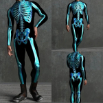 3D digitaaltr&uuml;kk Lavakost&uuml;&uuml;mid T&auml;iskasvanutele Halloweeni &Uuml;ritused Karnevali Teemapidu Cosplay Riietus M&auml;ngimine Jumpsuit Adults S