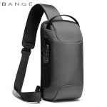 Bange Kuuma rinna kott Uus vargusvastane meeste crossbody kott Veekindlad &otilde;lakotid USB-laadimisega L&uuml;hireisiks Meeste reisi pakk 34 x 18 x 10 cm hall