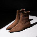 Naine Pruun Suede L&uuml;hikesed Saapad Vintage Terava Ninaga Tagumine T&otilde;mblukk Vabaaja Pahkluu Saapad 2024 Talv Elegantne Naiste K&otilde;rgust Lisavad Chelsea Saapad 36