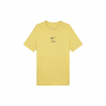 Nike Spordir&otilde;ivaste t&auml;hestiku logoga &uuml;mara kaelusega l&uuml;hikeste varrukatega T-s&auml;rk meestele, topid, kollane DZ2882-700 L