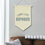 "Long Live Boyhood" Banner, Boy's Room Decor, Decorative Pennant, Nursery Wall beež