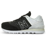 New Balance Nb 574 Uuesti konstrueeritud Hingav Klassikaline Spordikangas S&uuml;nteetiline Nahk Madala s&auml;&auml;rega Jooksujalatsid Unisex toss Must Valge MTL574MB 41.5