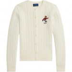 Polo Ralph Lauren Kampsun &Uuml;mmargune kaelus &Uuml;he n&ouml;&ouml;pkinnis Karu tikand Pikkade varrukatega Lastele Laste kampsun CWPOSWEG6820576-100 S