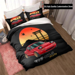 Miata MX-5 NA Racing Multikas Jdm Auto Drift Voodipesu Komplekt, Tekikott Voodikomplekt Tekikattega, Kuningas Kuninganna &Uuml;heinimese Suurus Poisid T&uuml;drukud T&auml;iskasvanud EU single(135x200cm) gray