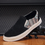 Meeste Mokassiinid Suvekingad Mees Uus Mood L&otilde;uendjalatsid Pehmed Siledad Mugavad Flokk Suede Nahast Meeste Vabaaja Vulkaniseeritud Kingad 44 must