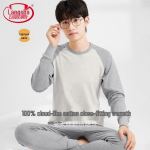 Lonsa Boys' Pure Cotton Thermal Underwear Set 3XL