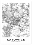 Plakat Katowice mapa miasta plan miasta 30x40 cm