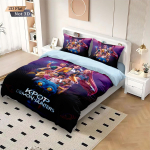 3 tk K-Pop Deemonik&uuml;ttide Prindiga s&uuml;damikuta Voodipesukomplekt Mitmesuuruseline Voodipesu &Uuml;hiselamu tekikott, Pehme Kaunistus, Masinpestav 240x220cm-EU-King&set