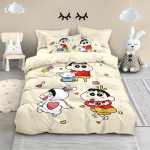 Anime Krayon-Shin-Chan Voodipesukomplekt 2/3 tk Multikas Hin-Chan Tekikott Padjap&uuml;&uuml;r 3D Prindid Teismelistele Lastele Tekikate 100x135cm-2pcs white