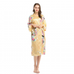 Naiste kevad/suvine mood paabulinnu imitatsiooniga siidist &ouml;&ouml;s&auml;rk ja pidžaama keskmise varrukaga hommikumantel, suur kodusisustus pidžaama XXXL