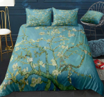 Van Gogh abstraktsete t&ouml;&ouml;de tekikott komplekt Queen King suurus Lilleline voodipesu T&uuml;drukute P&otilde;hjamaade toa sisustus 3-osaline komplekt 2 padjap&uuml;&uuml;riga EU Single(135x200cm) gray