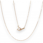 [Sinu ja minu ehtekarp] 10K (Templiga K10) Roosakuldne kaelakee 40 cm pikkuse azuki-oa kujulise ketiga (u. 0,8 mm laiune0,7 g)