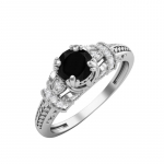 5MM &Uuml;mar Must Spinell Kivi 925 Sterling H&otilde;be Solitaire &Otilde;ie Disain Naiste Pulmas&otilde;rmus 9.5 valge