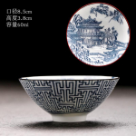 Hiina sinivalge portselanist teetass Butiigid Teekauss K&auml;sitsi valmistatud tee komplekti tarvikud Kaasaskantav meistri tass Teelaua tarvikud