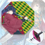 Demon Slayer Katana Vihmavari Anime UV-kiirgust blokeeriv P&auml;ikesevari Vihmakeep Kyoujurou T&otilde;eline Jaapani Katana Samurai M&otilde;&otilde;k Pikk Vihmavari Kingitus IRON&8K
