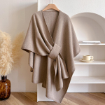 Disainer Naiste Ka&scaron;miirponcho Talvine Soe Kahepoolne Luksuslik Paksenev Sall Pashmina Keep Stool Naiselik Keep Tekk Sall gray