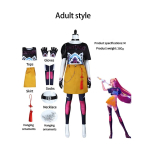 Rumi Cosplay Halloweeni kost&uuml;&uuml;m K-Popi deemonik&uuml;tid Zoey Mira tegelane Peamine rollim&auml;ngu &uuml;likond 3D-prindid lavastuseks XXL&K-Pop Demon Hunters black