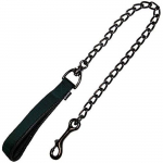 Ceinture pour chien - Gloria - Cha&icirc;ne classique en acier chrom&eacute; - Confortable en caoutchouc noir must