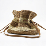 Uus triibuline heegeldatud kott &Uuml;he &otilde;la kott-tote Kootud &otilde;lekott Suletav naiste crossbody kopp-kott Kootud rannakott KTB 32x14x34cm beež