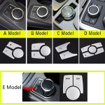 Car Multimedia button Trim Cover Sticker For Mercedes Benz A B C E CLA GLA ML GL GLK GLE Class W176 W246 W204 W212 C117 Color Silver