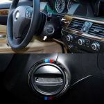 S&uuml;sinikkiust auto mootori k&auml;ivitus-seiskamisnupp s&uuml;&uuml;teseadme v&otilde;tmeaugu r&otilde;nga kaane kleebis BMW E60 5. seeria 2008-10 jaoks German style