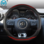 Carbon Fibre Leather Car Steering Wheel Cover 15 inch/38cm for MG 3 5 6 7 ZS HS GS EHS EZS GT EV RX Currency Accessories O shape Orange