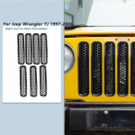 7x Front Grille erts Mesh Cover Honeycomb Trim For Jeep Wrangler 1997-2006 TJ