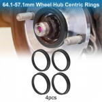 OD 64.1mm to ID 57.1mm Car Wheel Hub Centric Rings Black Polycarbonate 4 Pcs