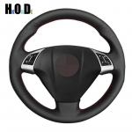 Isemeisterda must kunstnahast roolikatet, &otilde;mmeldud k&auml;sit&ouml;&ouml;na, Fiat Bravo 2007-2015 Doblo 2010-2015 Opel Combo 2012 jaoks Red Thread