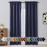 2 tk/komplekt Premium &uuml;hev&auml;rvilised pimendavad kardinad, tiheda koega, 95% valguse blokeerivad privaatsuskardinad 101*94cm*2pcs tumesinine v&auml;rv