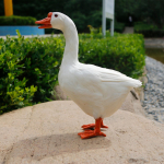 Animated Miniature ed Animal Figurine Standing Handcrafted Sculpture for Lawn Yard Garden Decor valge