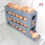 Automaatselt keritav munaresti hoidja hoiukarp munakorvi konteineri korraldaja, kokkurullitav k&uuml;lmkapp k&ouml;&ouml;gimuna dosaator