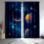 2 tk Galaxy kardinaid Must ja Sinine Kosmose teemaline Tuba Magamistuba 100*130 Grommet Top 1pcs blue