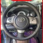 Hand-stitched non-slip black leather car steering wheel cover For Toyota FJ Cruiser 2006-2014 auto parts 1